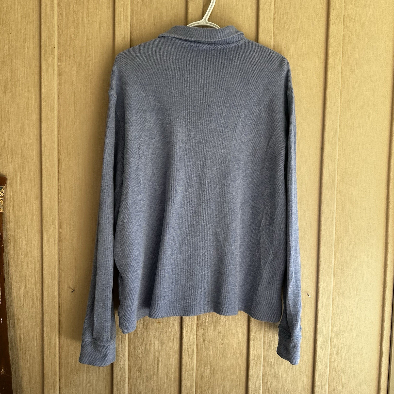 PONY Polo Ralph Lauren 1 4 Zip Pullover Camicia Uomo Grande Blu Felpa Manica Lunga