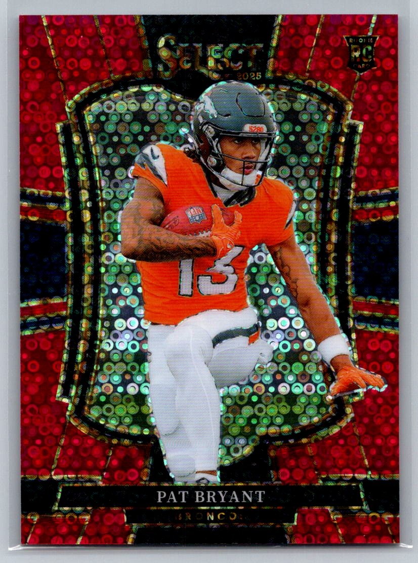 2025 Panini Select #112 Pat Bryant Red Disco Prizm Denver Broncos /49