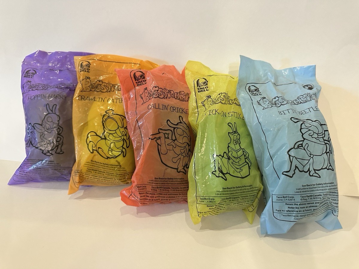 VTG 2003 TACO BELL KIDS MEAL BUGSTRUCTION TOYS COMPLETE SET OF 5