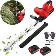 20'' Electric Hedge Trimmer Cordless Power Hedge Trimmer with 2XBattery &Charger
