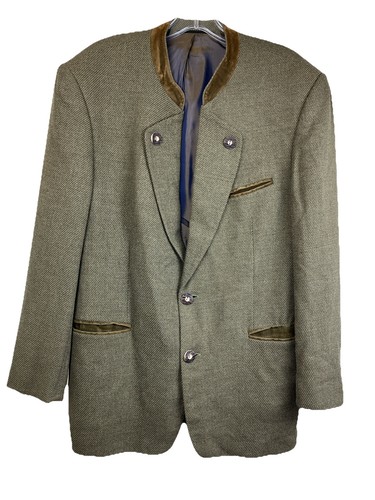 44 Vintage Bavarian Frankoma Jagd Wool Silk Oktoberfest Jaeger Jacket Trachten