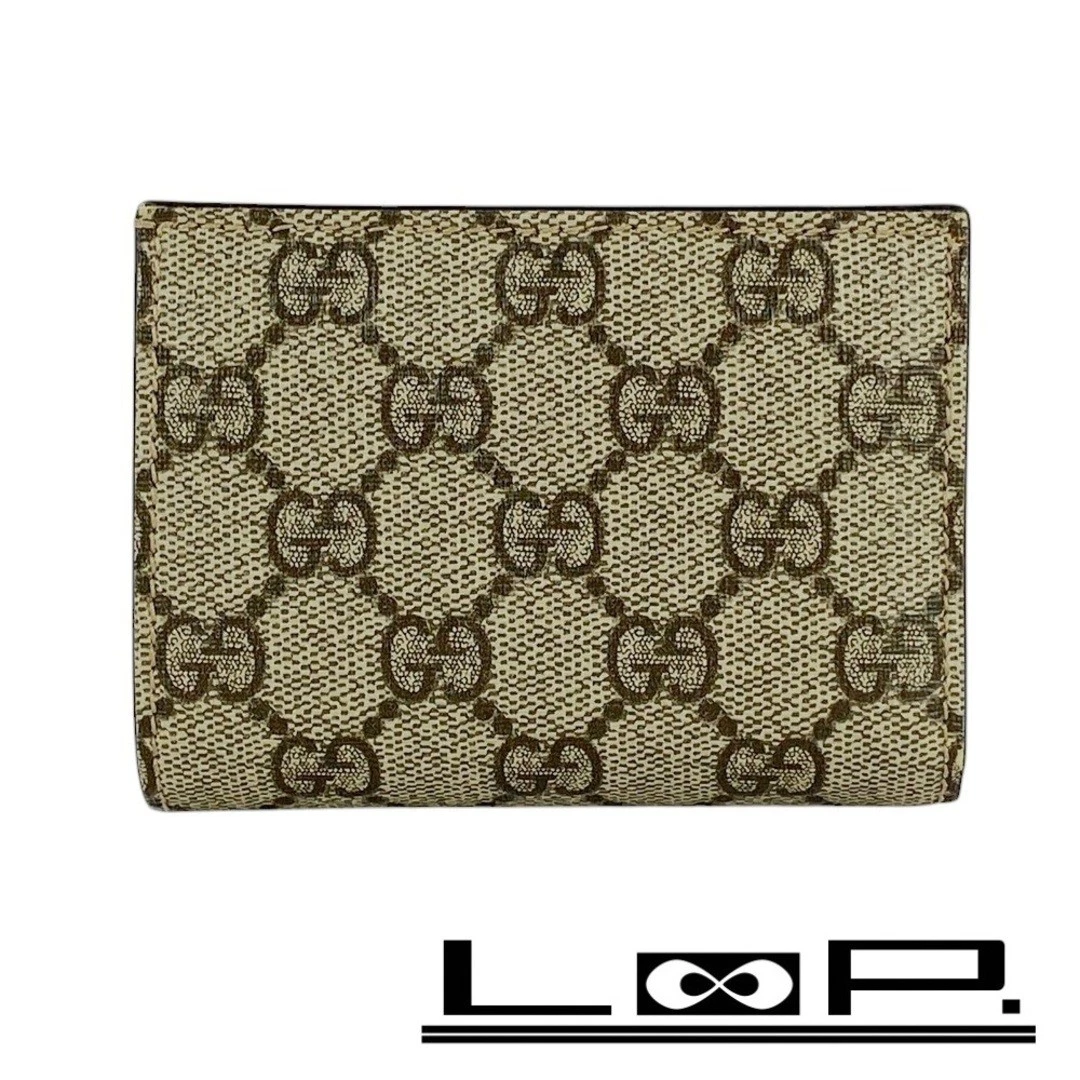 VENTE !!!! Gucci Portefeuille Bifold Compact GG Supreme Marron 508757 Boîte 5 Occasion LOOP 0