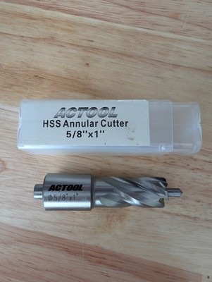 5/8'' Cutting Dia, 1'' Depth Annular Cutter, 3/4'' Weldon Shank Magnetic Drill Bit 