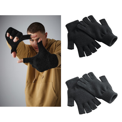 Fingerless Gloves B491 - Beechfield Ribbed Cuff One-piece Knit Winter Accessory