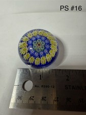 Perthshire Paperweight Millefiori Crieff Scotland Yellow And Blue