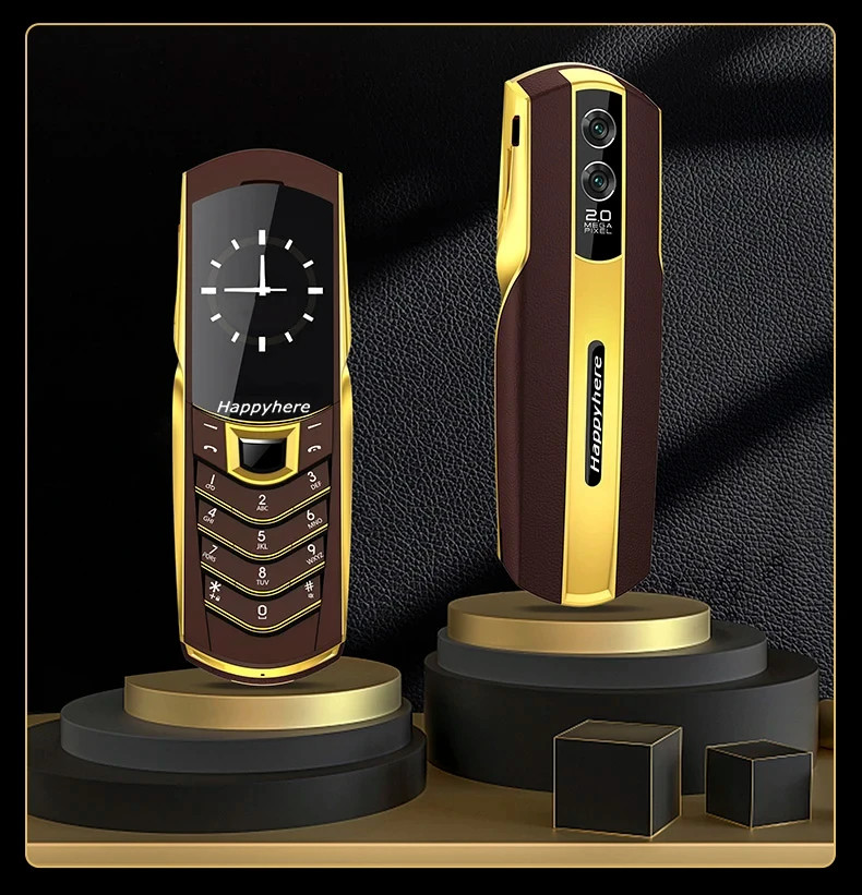 Unlocked V8 Luxury Metal Dual SIM Mobile Phone Bluetooth Bar Push-Button Phone