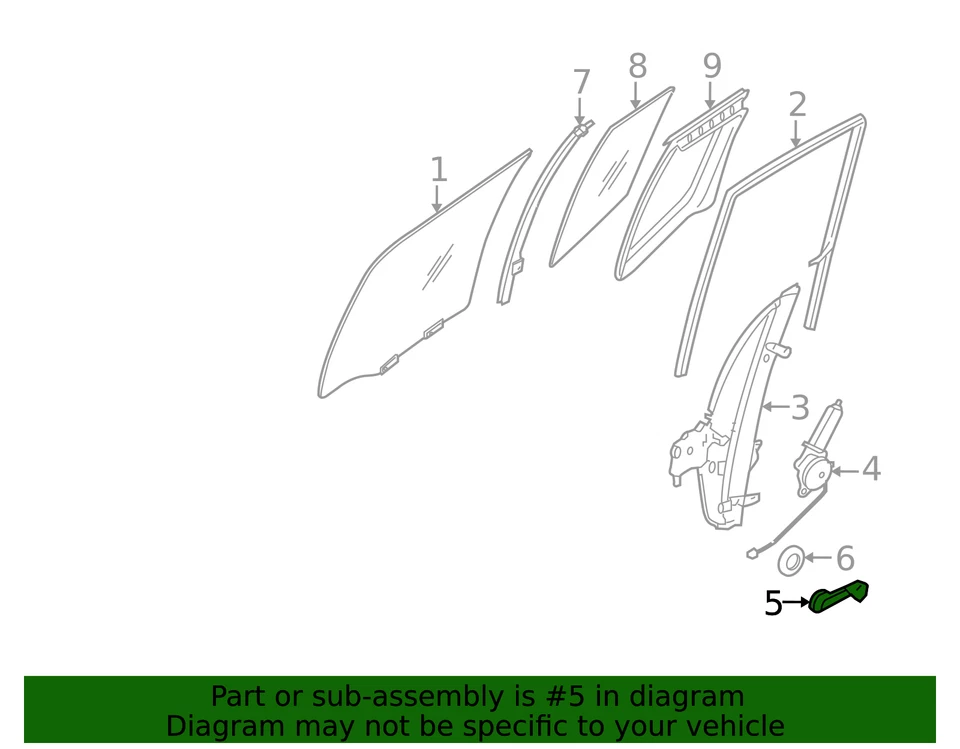 Подлинная рукоятка рукоятки заднего стекла двери Nissan (с обеих сторон) 80760-9Z401 - Изображение 3 из 4