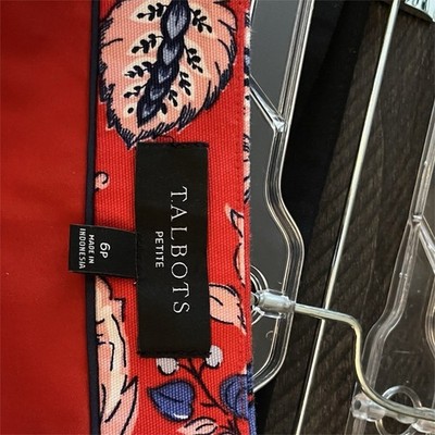Talbots Women s Skirt 6P Petite Red Blue White Pink Floral A-Line Knee