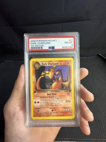 Pokémon Dark Charizard TCG 21/82 Non-Holo Rare 1st Edition PSA 8