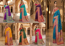 New Launching Pashmina Silk Saree With Blouse For Indian Wedding Wear