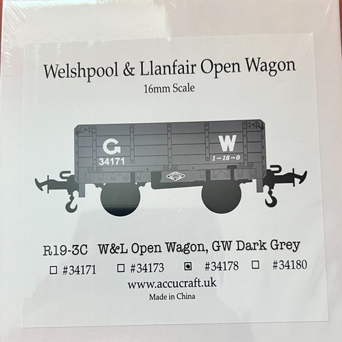 16mm Scale Accuraft UK Welshpool and Llanfair Open Wagon - GWR Grey No.34178 | Condition: New