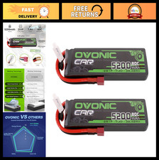 7.4V 2S Lipo Battery 5200mAh 80C Soft Case for RC Cars, Drones, UAVs - 2 Pack