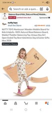 Wooden Balance Wobble Board   Montessori Rocker Toy for Kids  Adults Gifts Idea