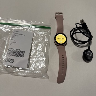 Samsung Galaxy Watch Active2 (Bluetooth) 40mm Pink Gold w/ Sport Band MINT Cond.