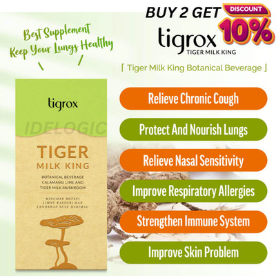 20's Tigrox Tiger Milk Mushroom Beverage 625mg Natural Botanical Blend Drink