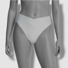 Bar Iii Women's Silver Shimmer High-Leg Swim Bikini Bottoms Size S