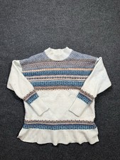 Women  s Vintage 100 Wool Cable Knit Pullover Sweater XL