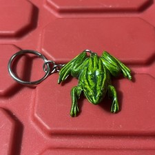 Green Enamel Frog Clicker Good Luck Charm Key...