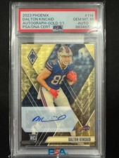 1/1 GOLD PSA 10 2023 Panini Phoenix - Rookie Auto Dalton Kincaid #114
