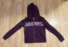 EUC Victoria's Secret PINK Full-Zip Hoodie - Maroon Floral Print - Size Medium