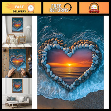 1000 Piece Ocean Heart Sunset Jigsaw Puzzle for Adults - Colorful Beach Scenery