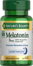 Nature'S Bounty Melatonin, 100 Drug Free Sleep Aid, 5Mg, 90 Softgels