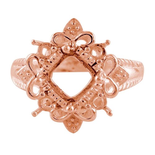 925 Sterling Silver 6mm Cushion Semi Mount Halo Ring For Engagement Ring