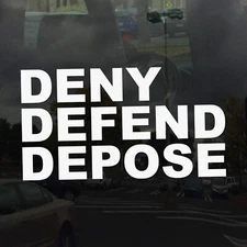 Deny Defend Depose Bold Text Vinyl Decal for Cars, Laptops, and Windows
