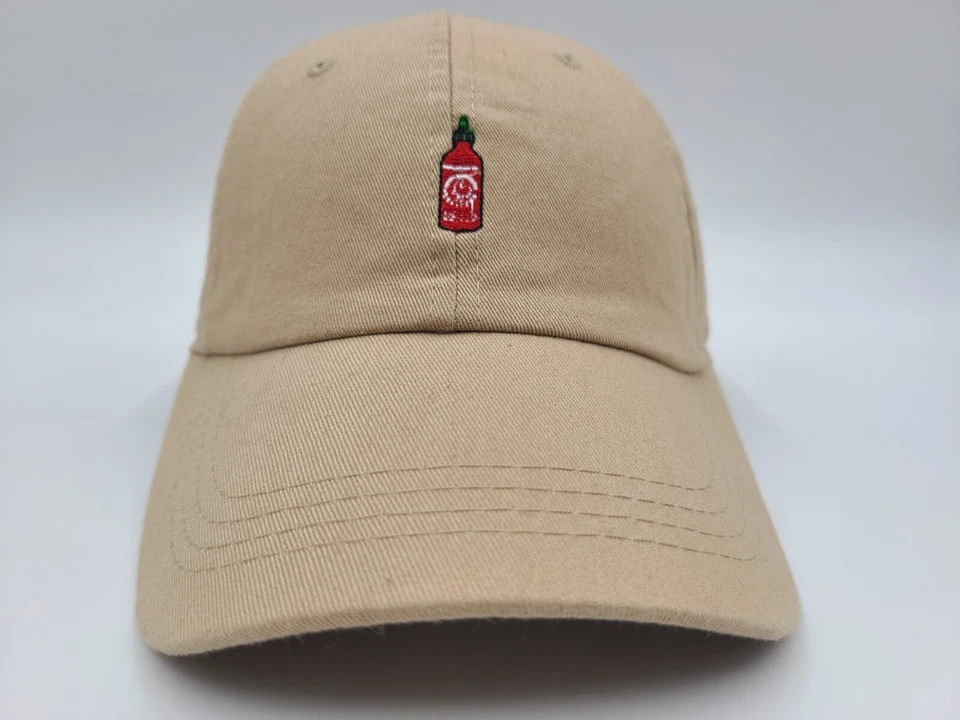 Sriracha Salsa Botella Correa Ajustable Gorra Béisbol Papá Hombres Mujeres Beige Foto 2 de 4