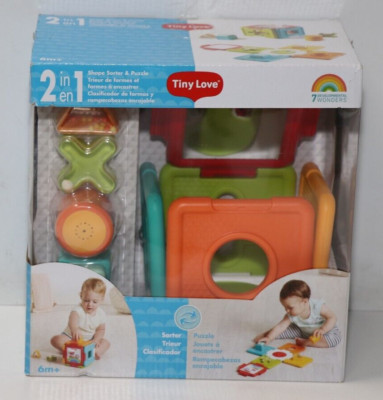 Tiny Love 2-in-1 Steckwürfel & Spielwürfel, interaktives Babyspielzeug