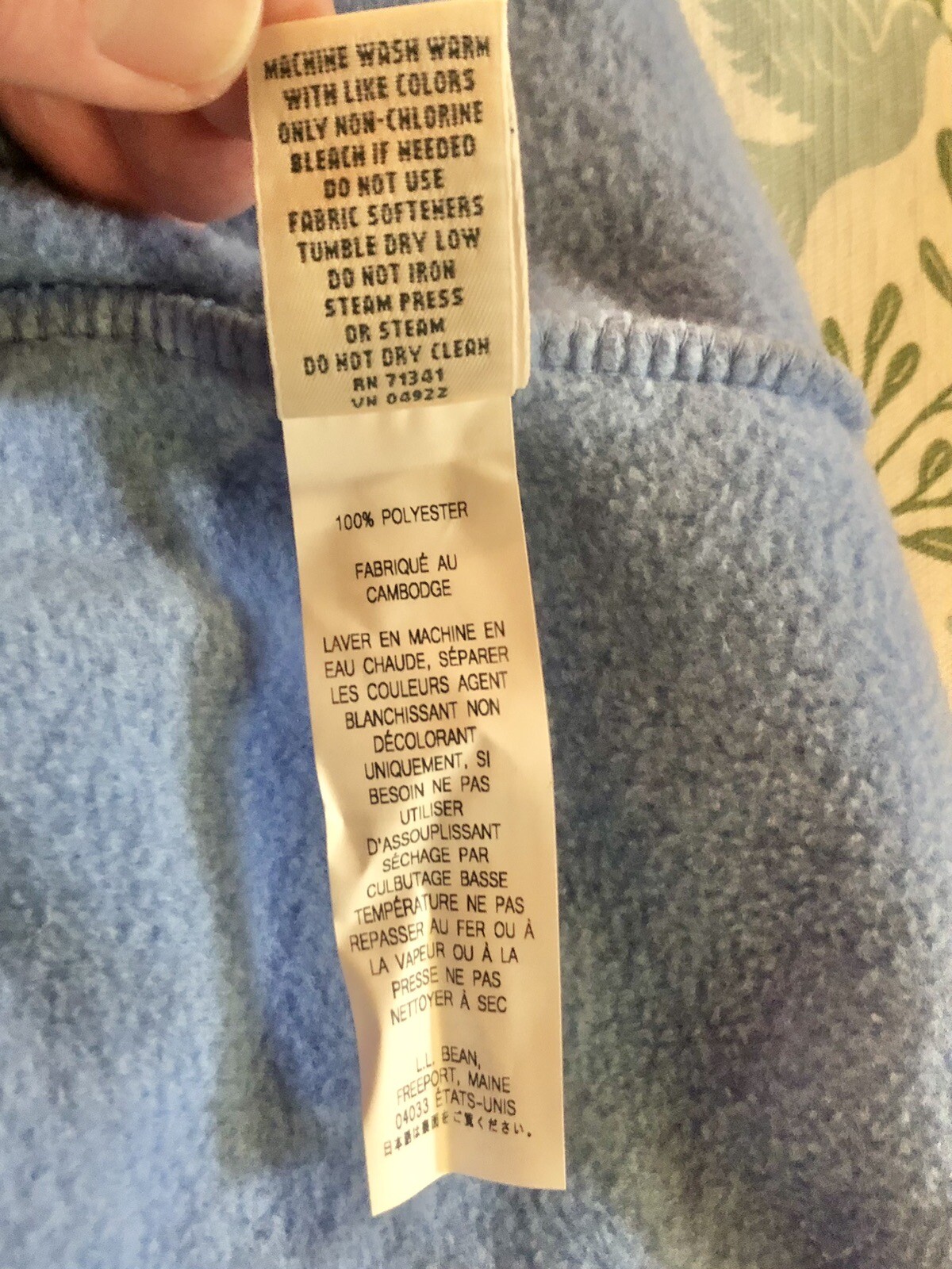 LL Bean Men’s XL Bathrobe Robe Blue Fleece Full Length GUC Cozy Pockets