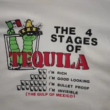 Vintage Screen Stars Best "The 4 Stages Of Tequila" Single Stitch Made In USA
