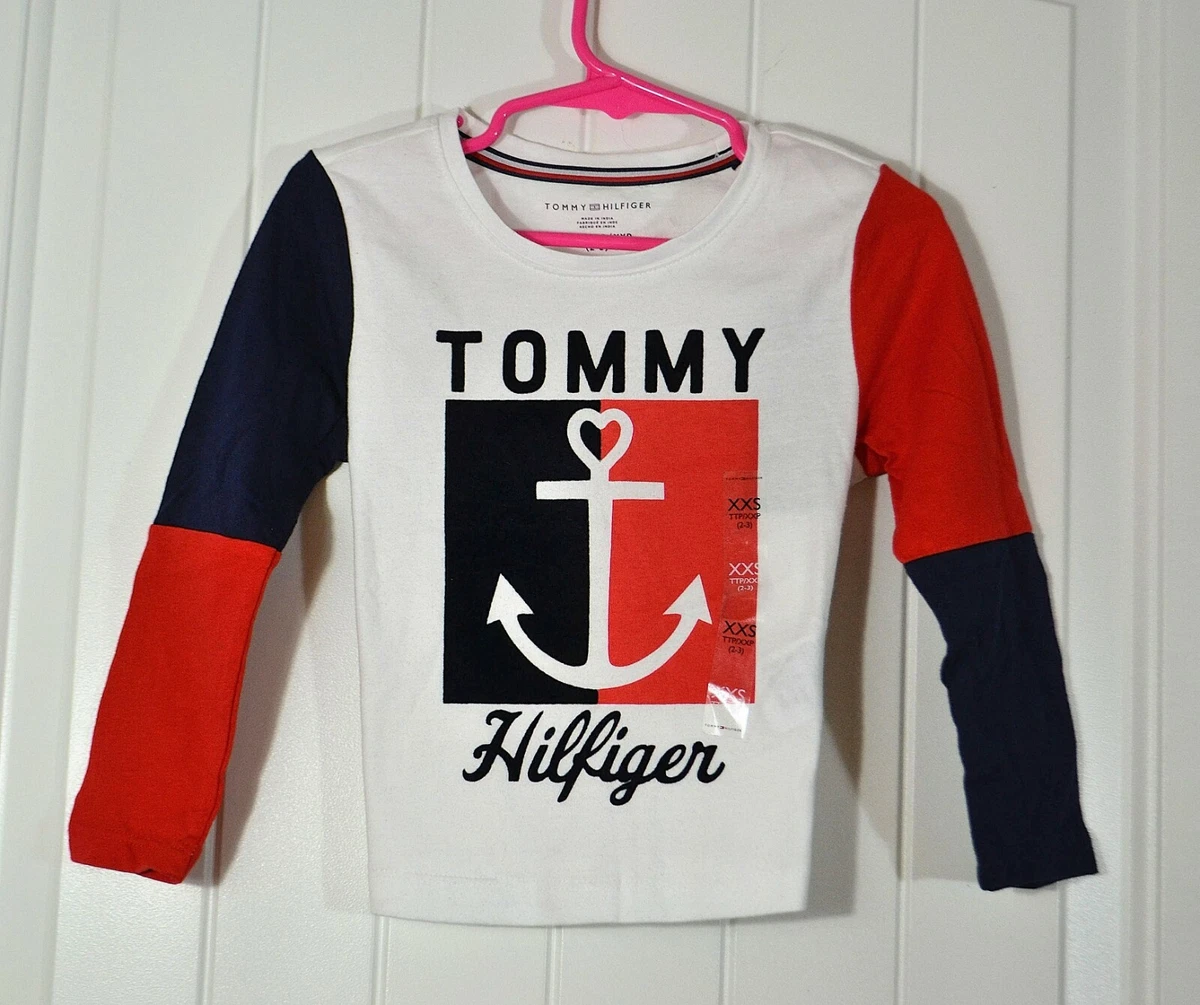 Ofte talt kolbe Globus NWT KIDS GIRLS TOMMY HILFIGER WHITE COLORBLOCK LONG SLEEVE T SHIRT SZ XXS,  L | eBay