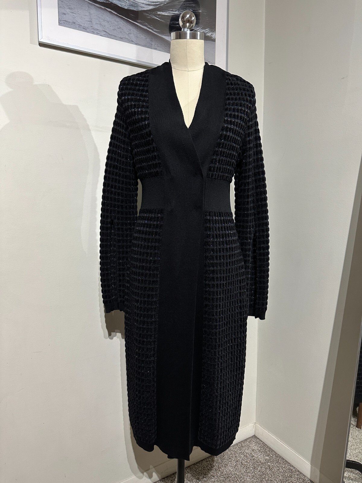 ALEXANDER MCQUEEN WOOL COAT SWEATER BLACK SIZE M image 4