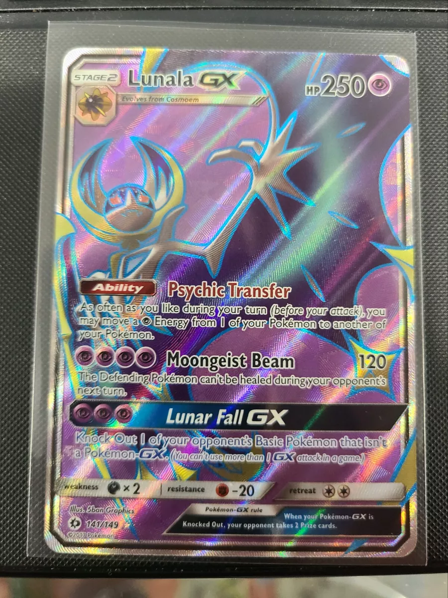 Lunala GX 141/149 Sun & Moon - NM Ultra Rare Full Art Pokemon Card