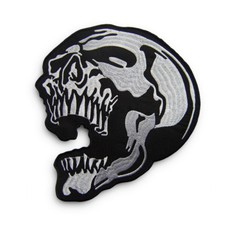 Large Skull Skeleton Head Patch Embroidered Iron On Sew On Punk Jacket Coat DIY