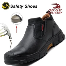 Indestructible Mens Composite Toe Safety Shoes Waterproof Leather Boots Non Slip