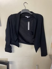Millie Mackintosh Cropped Womens Black Blazer Size 12 Smart Casual