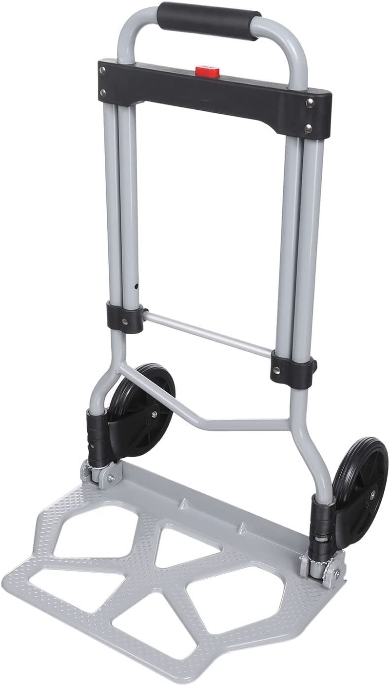 Aluminum Folding Hand Truck and Dolly, 220Lbs Capacity, Cart Ideal for Moving He