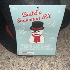 Build a Snowman Kit, 11pc, Felt Hat, Scarf, 2 Eyes, Carrot Nose, 6 Buttons