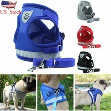 Small Medium Dog Nylon Mesh Harness Puppy Lead Leash Vest For Outdoor Walking US