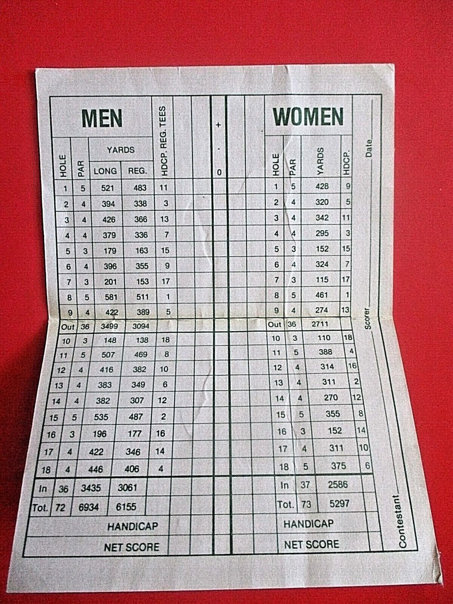 vtg - Golf Scorecard - SEVEN LAKES COUNTRY CLUB cc - NC - Card 1