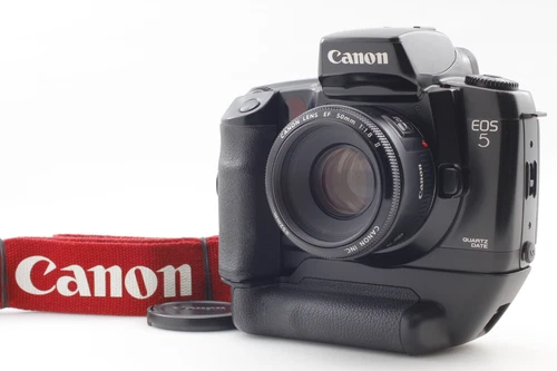 【MINT】 Canon EOS-5 QD Film Camera Body + EF 50mm f/1.8 II Lens VG-10 From JAPAN