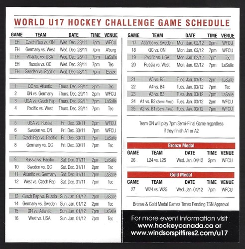 SELTEN 2012 Welt unter 17 Hockey Challenge Hockey Zeitplan!!! - Bild 2 von 3