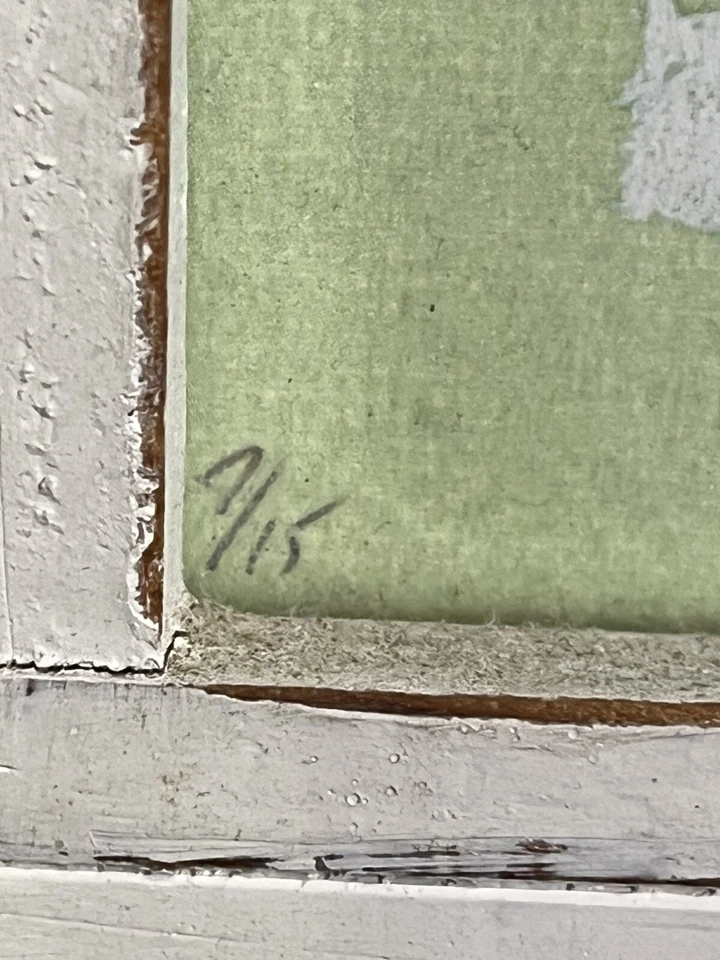 8 X 10” IMPRESIÓN DE FLORES AMARILLAS SECAS EN MARCO DE MADERA RÚSTICA #/15 FIRMADO ~ Arte de pared Foto 4 de 4