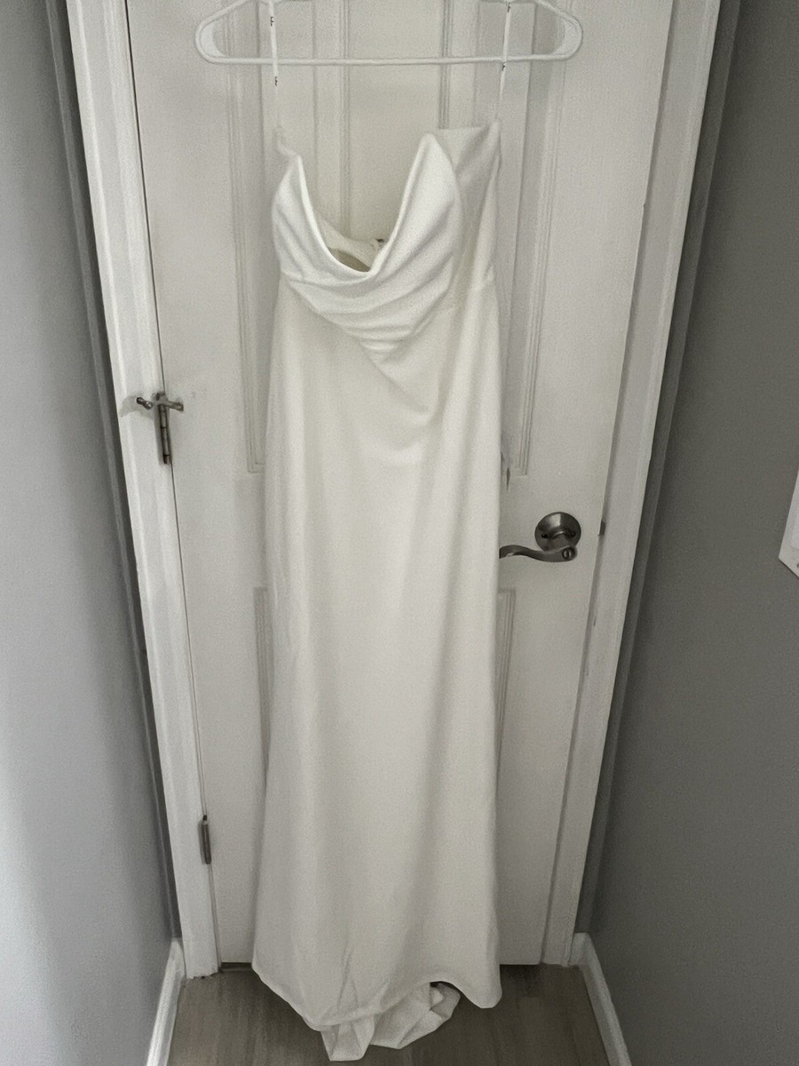 Iconic Arrival White Mesh Strapless Bustier Mermaid Maxi Dress
