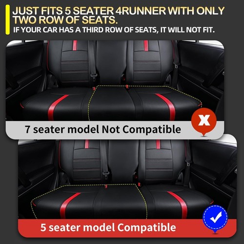 For 2011-2024 Toyota 4Runner Seat Cover 5-Seats Leather Full Set Car Seat - Picture 3 of 6
