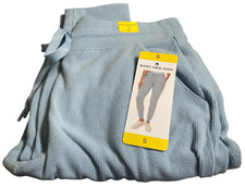 Marc New York Ladies Ribbed Drawstring Fleece Jogger Sweatpants Blue Size Small