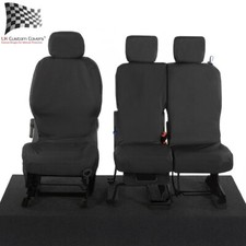 Peugeot Partner Van 2015 Tailored & Waterproof Front Seat Covers Black 105