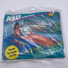 Vintage 1993 Aqua Sunny Tropics Transparent Air Mat Pool Float 72”x27” NIP
